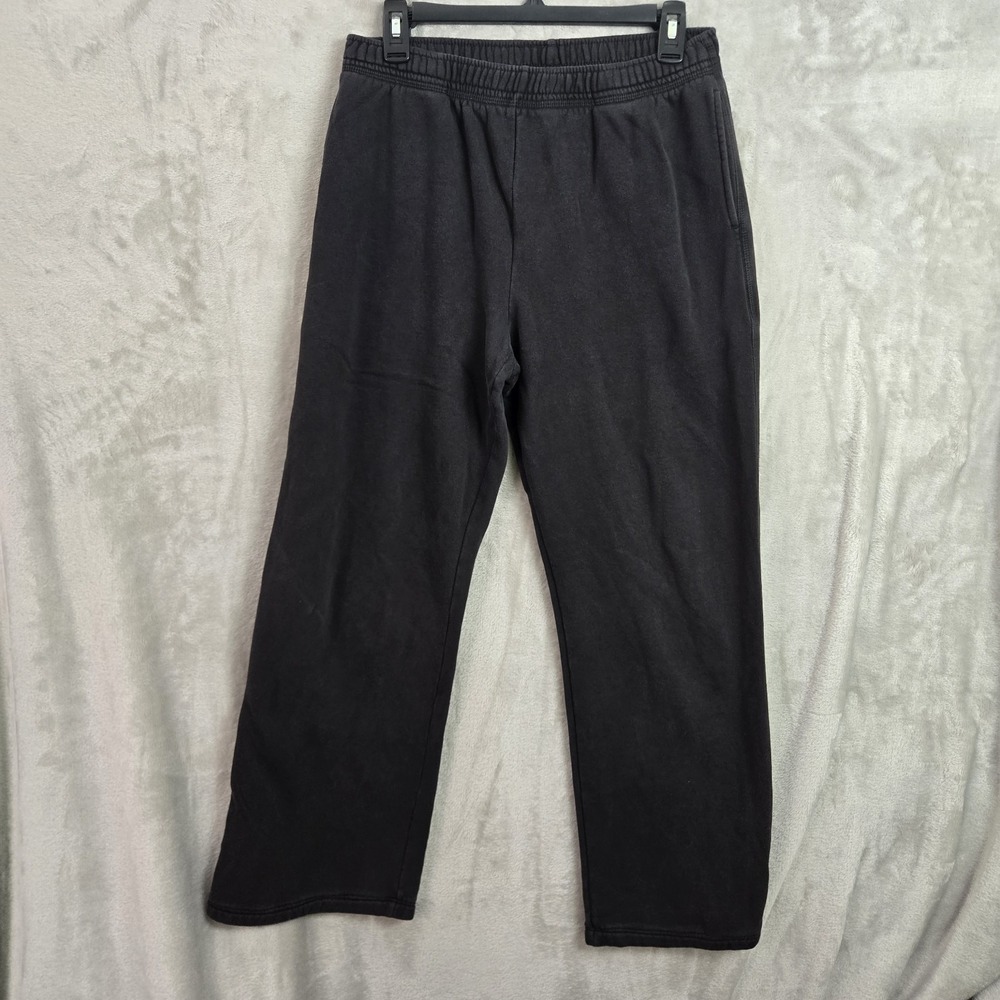 Everlast Sport Men M Black Joggers Fleece Sweatpants Pockets Relaxed Fit